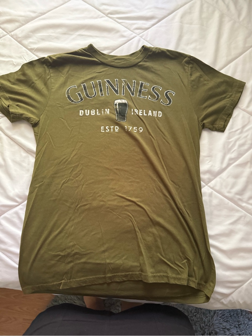 Guinness Olive Green Logo Tee - Men's/ women’s Short Sleeve Shirt